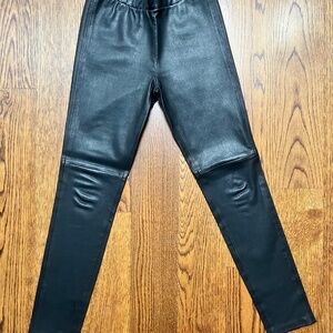 Theory Black Leather Leggings Size 6